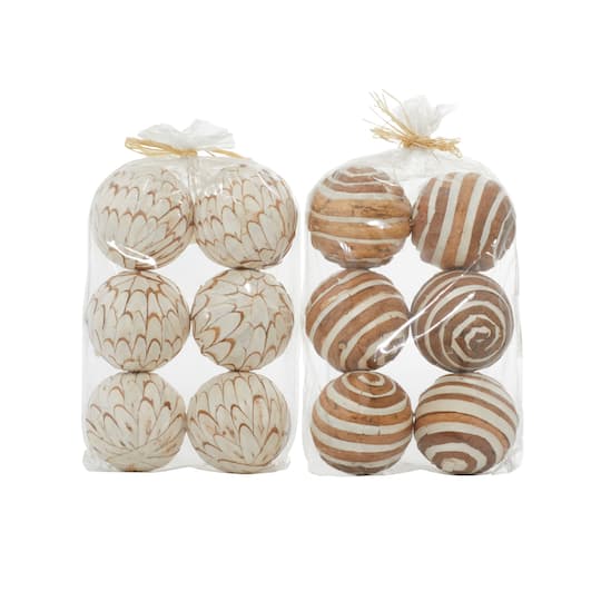 4" Natural Dried Floral Sola Ball Vase Filler Set